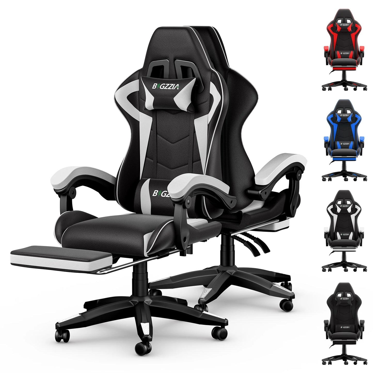 Siege gaming ergonomique avec repose-pieds