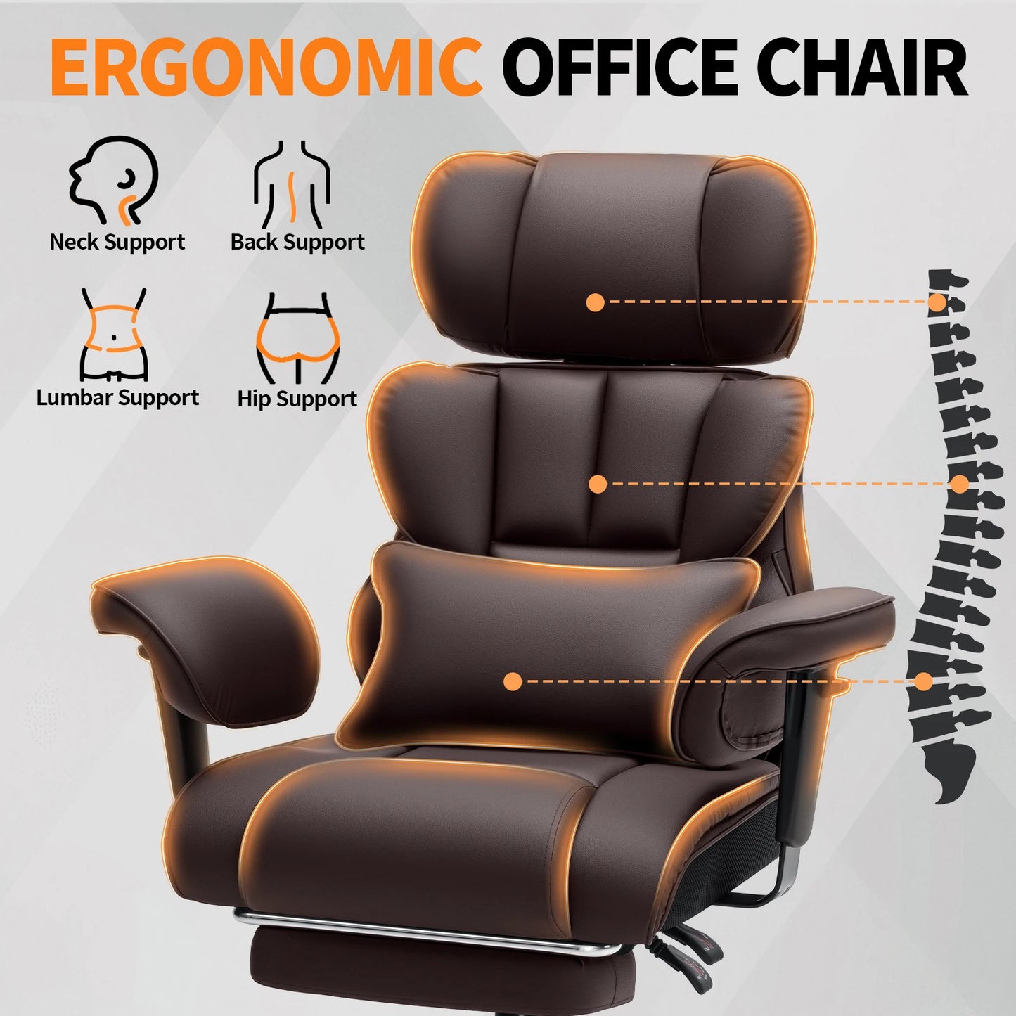 Chaise bureau massante et chauffante ergonomique