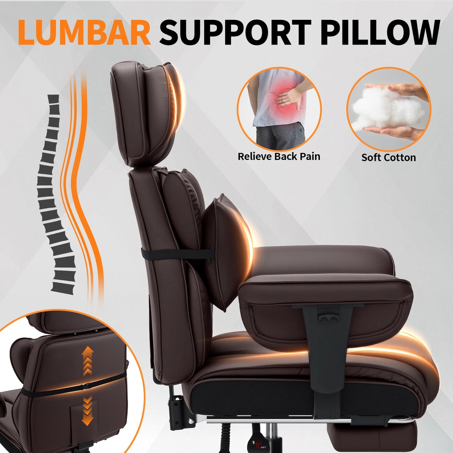 Chaise bureau massante et chauffante ergonomique