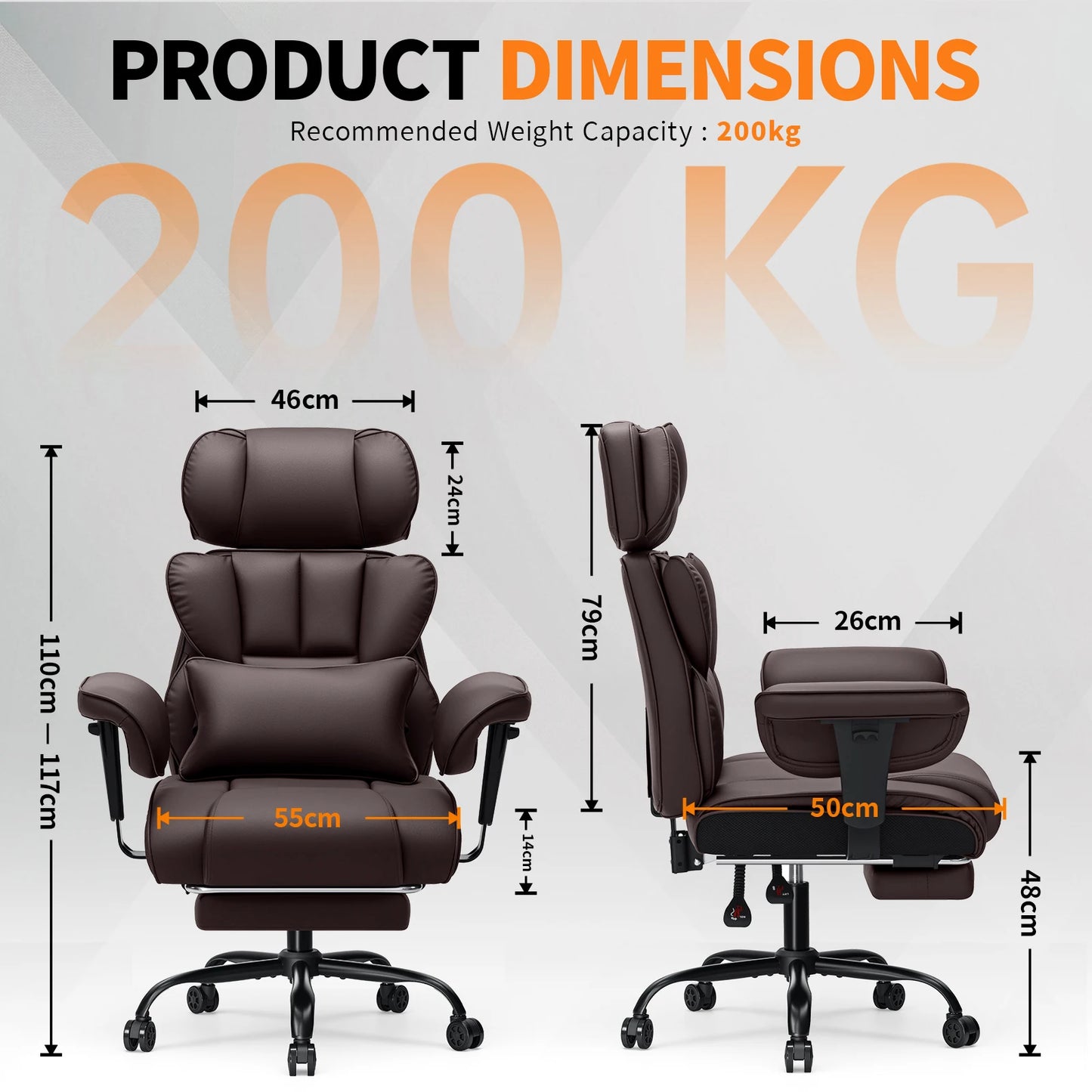 Chaise bureau massante et chauffante ergonomique