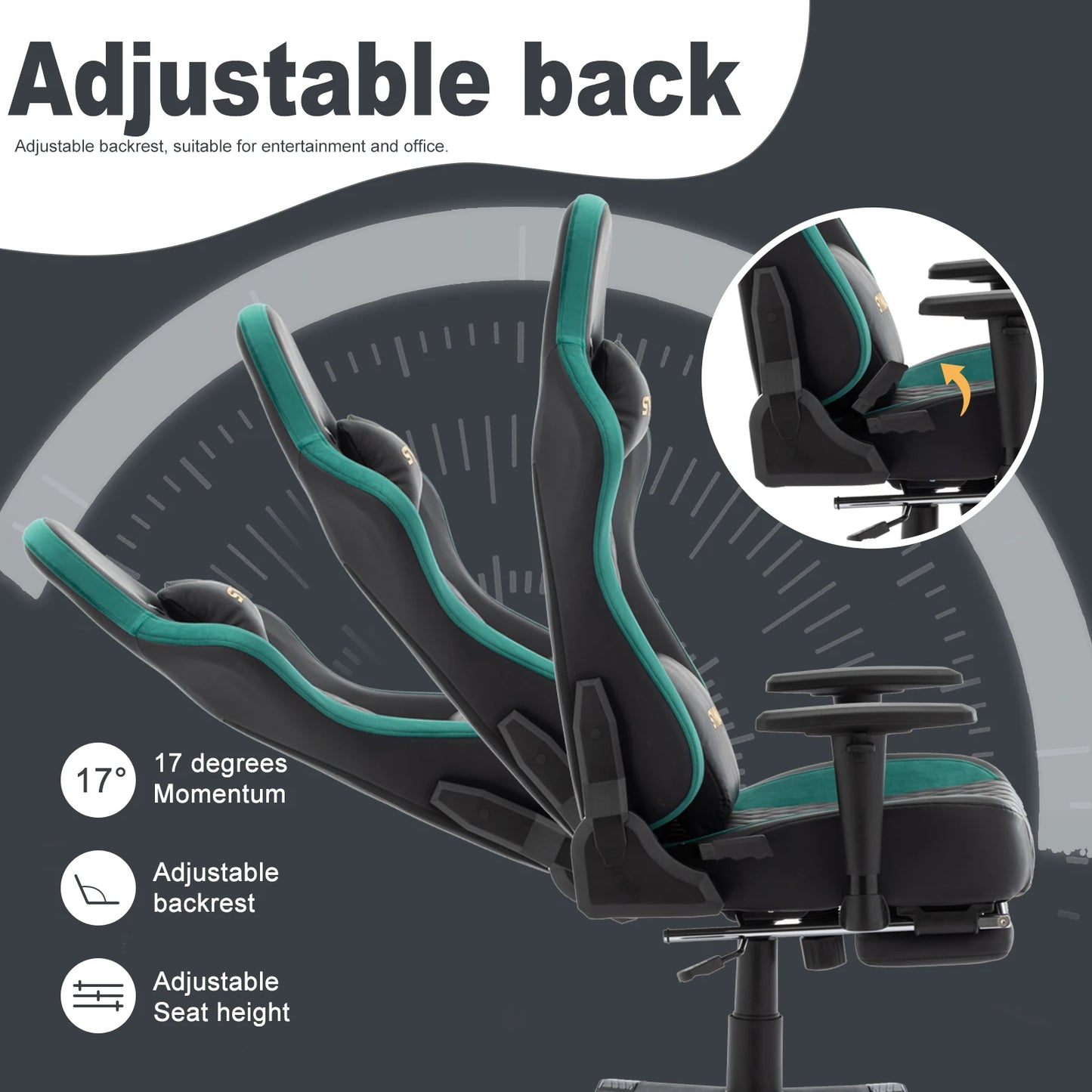 Chaise de jeu ergonomique en similicuir